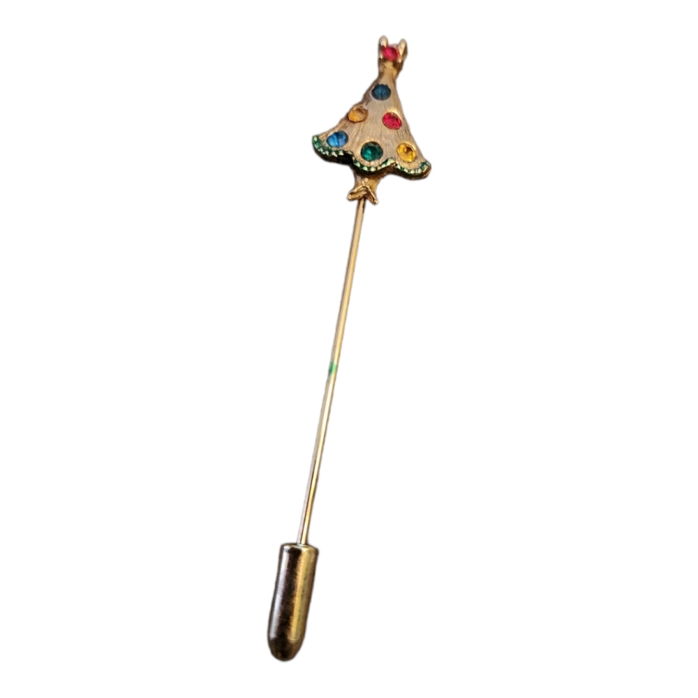 Vintage Christmas tree stick pin
